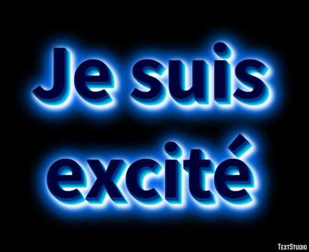 Je suis excité テキスト効果