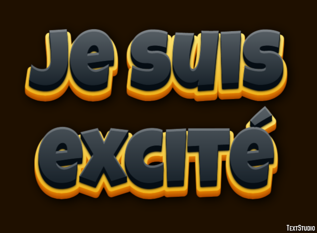 Je suis excité Effet de Texte