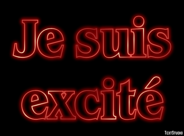 Je suis excité Effet de texte
