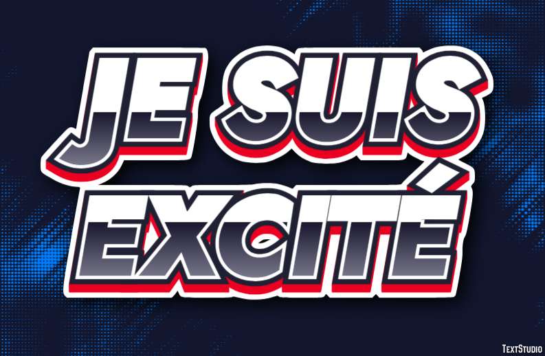 Je suis excité Effet de Texte