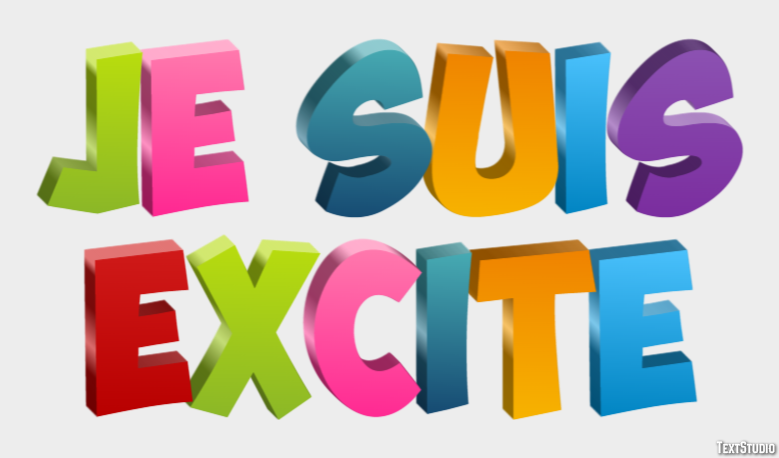 Je suis excité Texteffekt