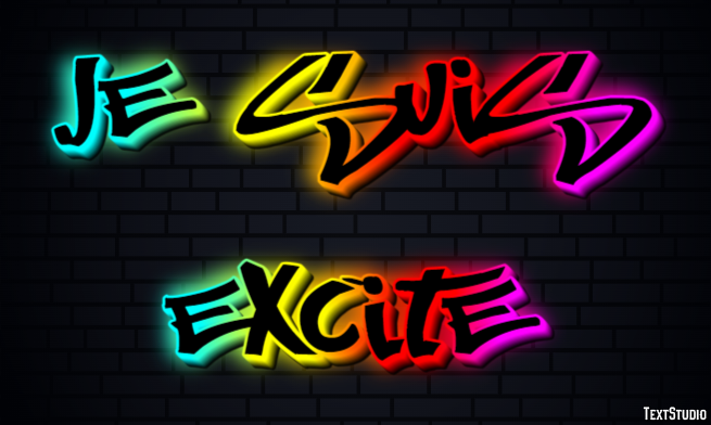 Je suis excité Effet de Texte