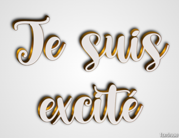 Je suis excité Effet de texte