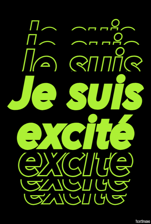 Je suis excité Effet de texte