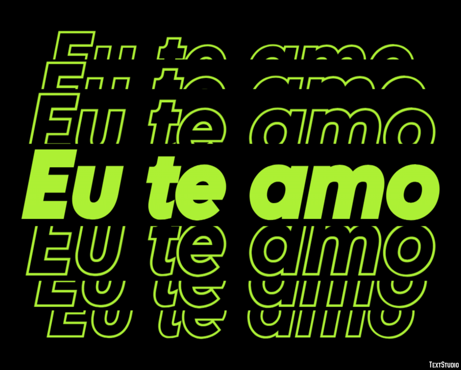 Eu te amo Effet de Texte