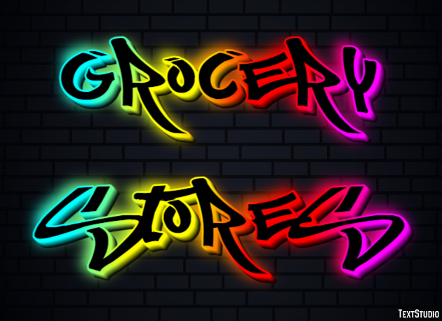 Grocery Stores Efeito de texto