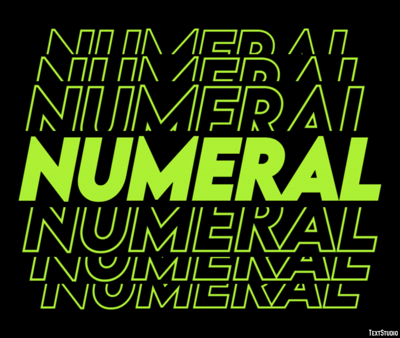 Numeral Efeito do texto