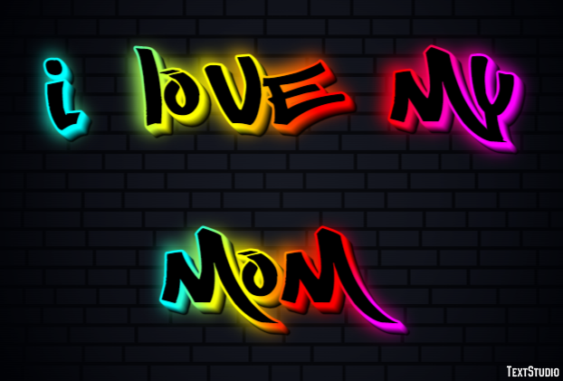 I Love My Mom Text effect