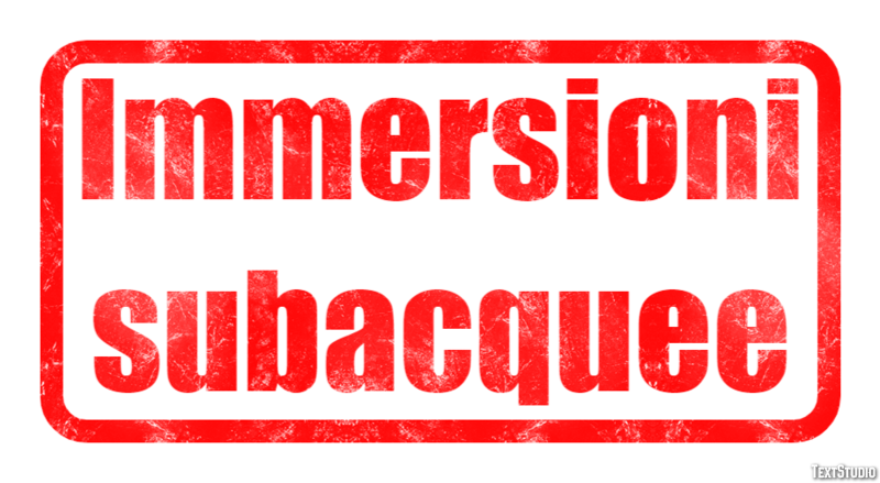 Immersioni subacquee Effetto testo