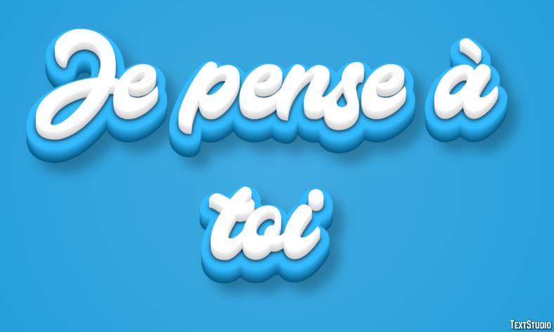 Je pense à toi Efecto de Texto