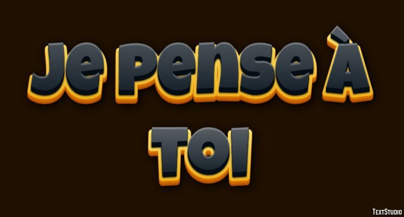 Je pense à toi Effet de texte