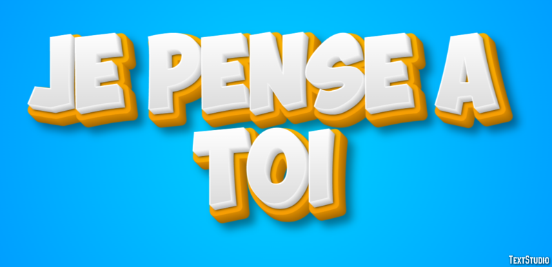 Je pense à toi Efecto de Texto