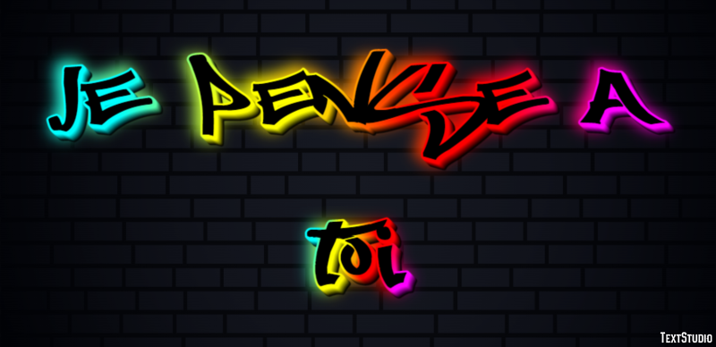 Je pense à toi Efecto de Texto