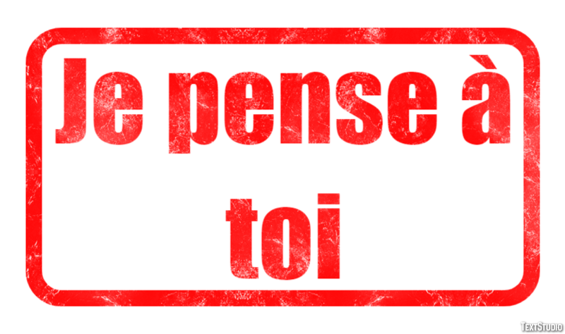 Je pense à toi Efecto de Texto