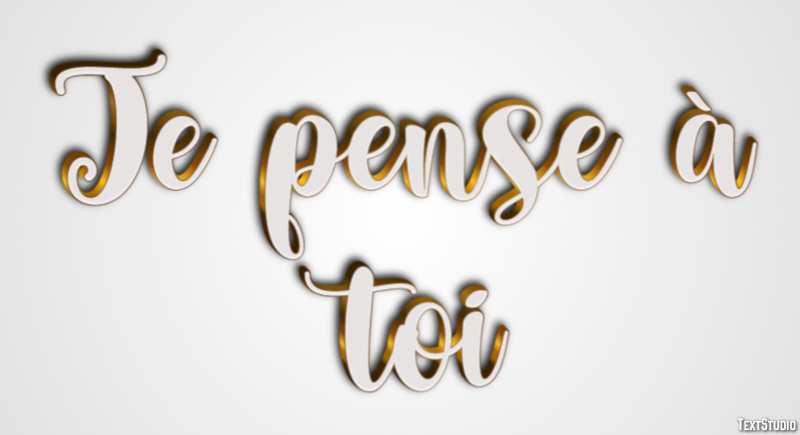 Je pense à toi Efecto de Texto