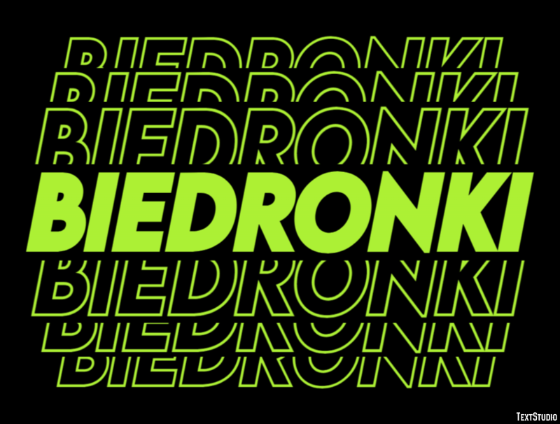 Biedronki Efeito do texto