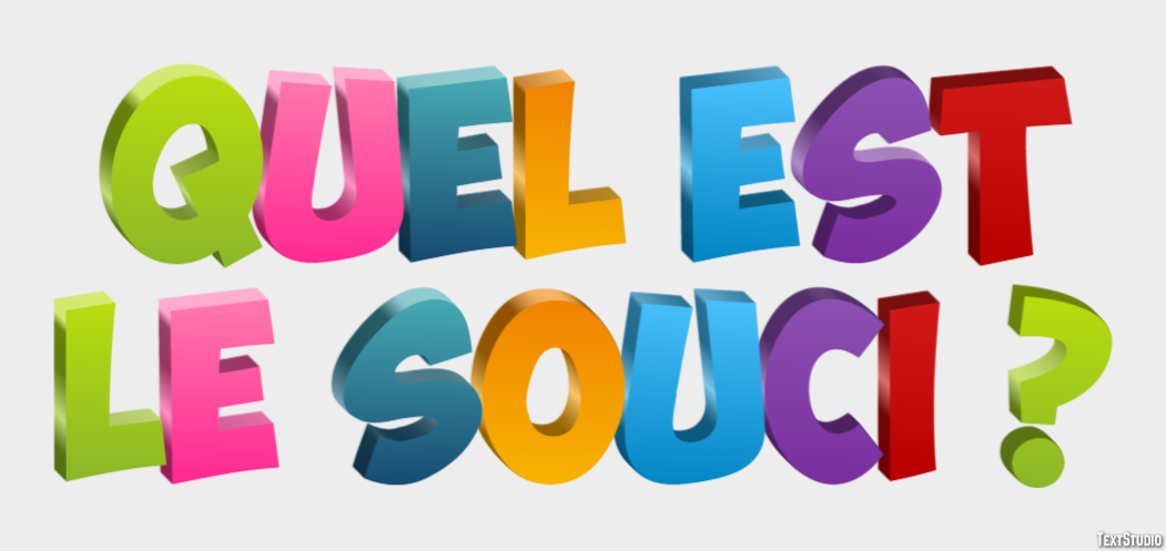 Quel est le souci ? Effet de texte