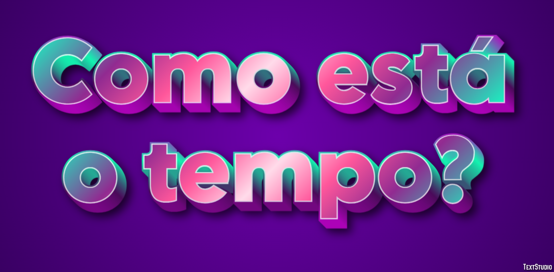 Como está o tempo? Efeito do texto