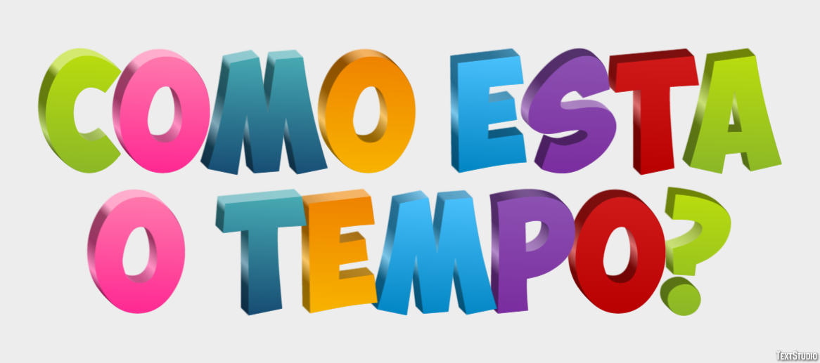 Como está o tempo? Efeito do texto