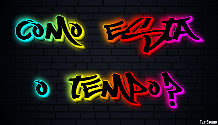 Como está o tempo? Efeito do texto