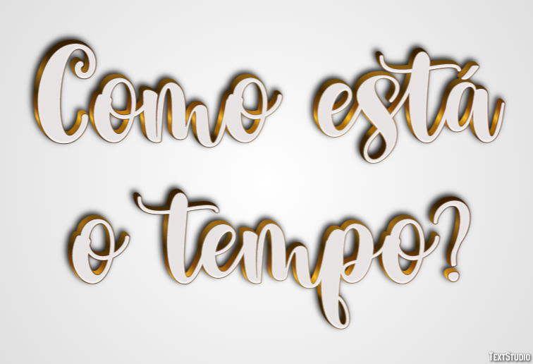 Como está o tempo? Efeito do texto