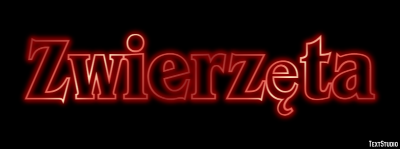 Zwierzęta Efekt tekstowy