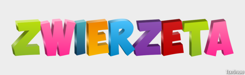 Zwierzęta Efekt tekstowy