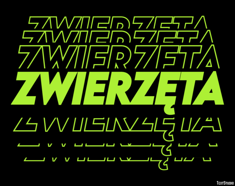 Zwierzęta Efekt tekstowy