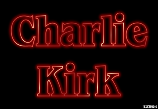 Charlie Kirk Efeito de texto