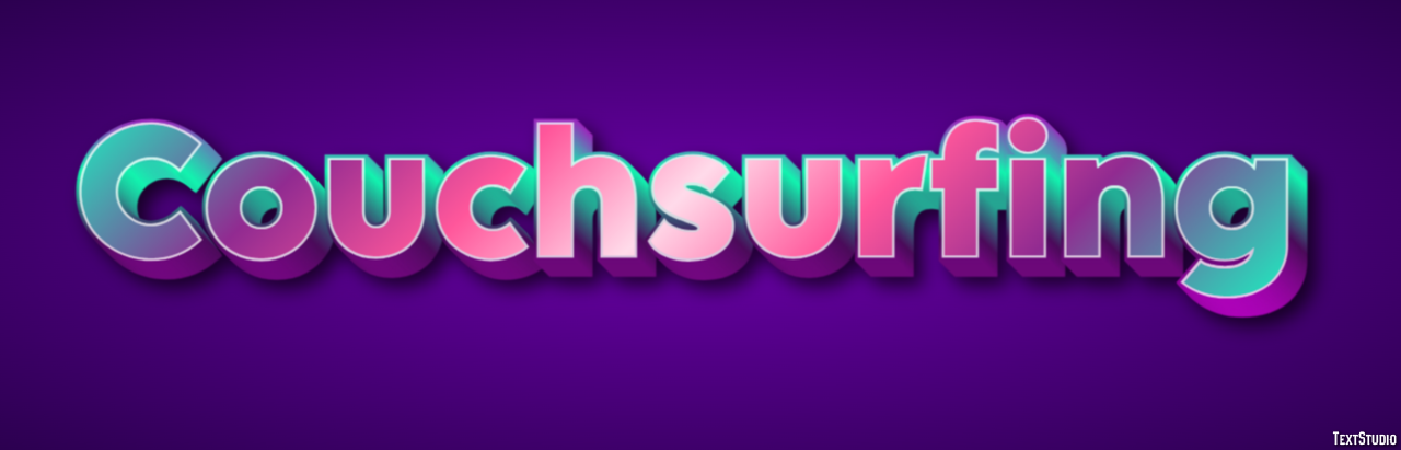 Couchsurfing Текстовый эффект