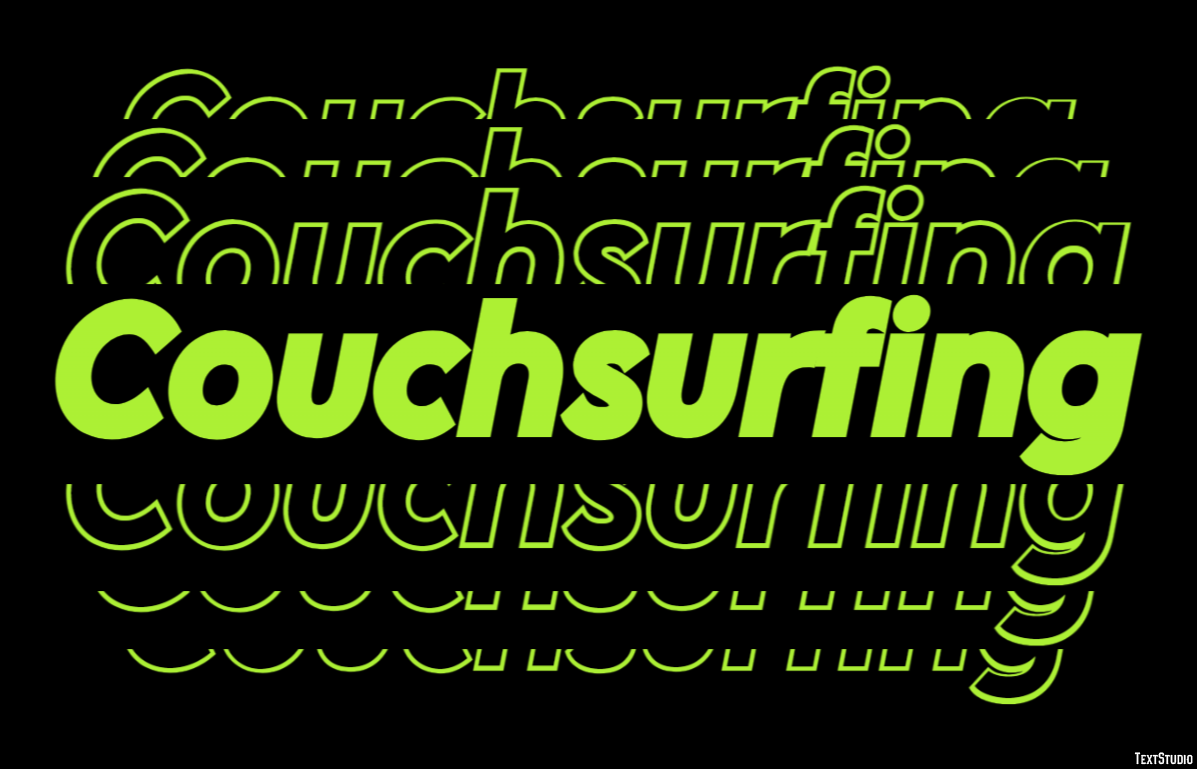 Couchsurfing Текстовый эффект