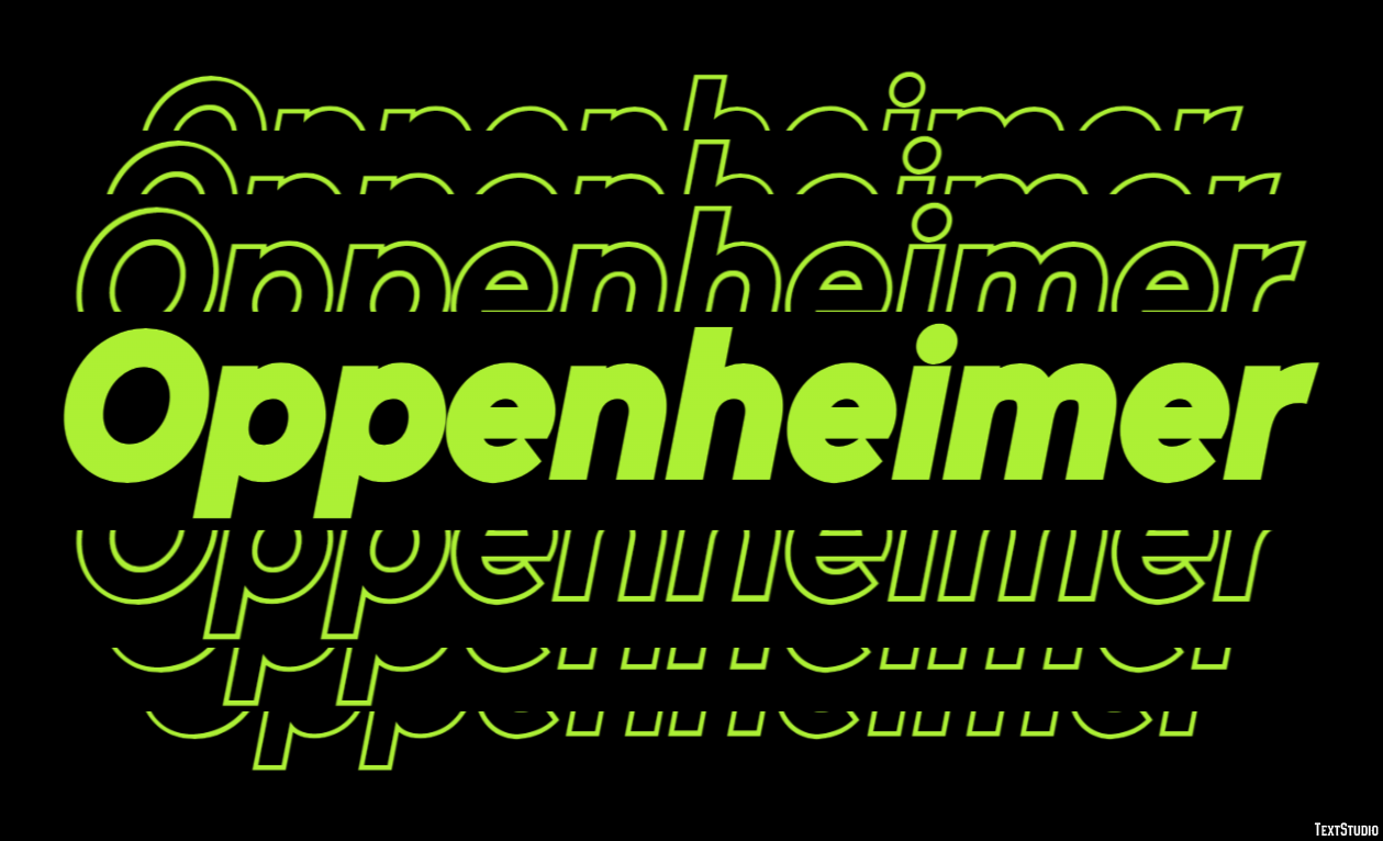 Oppenheimer Efeito de texto