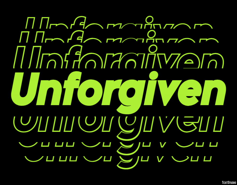 Unforgiven Effetto testo