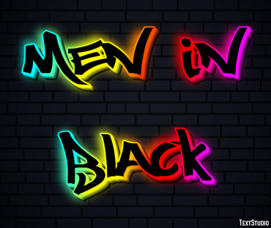 Men in Black Text effect