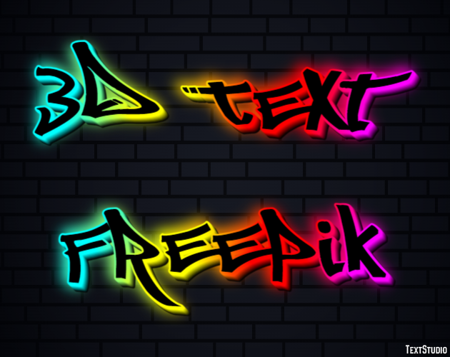 3d Text Freepik Efeito do texto