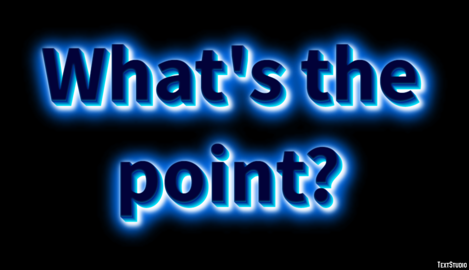 What's the point? Effetto testo