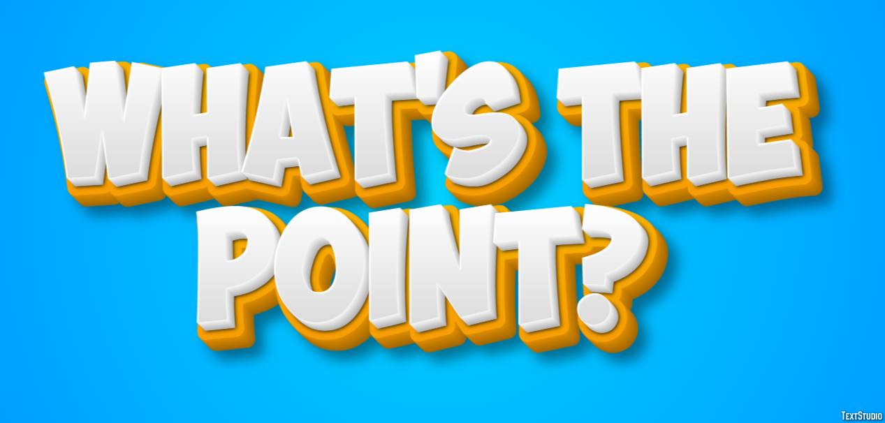 What's the point? Effetto testo