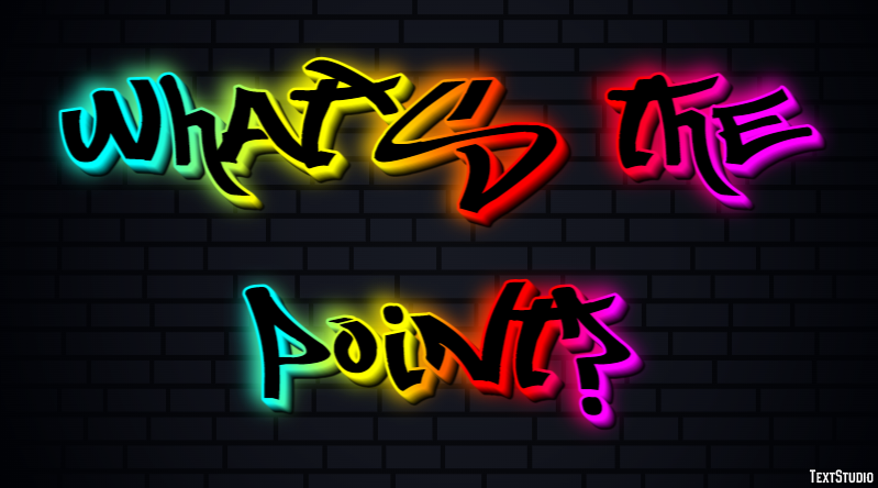 What's the point? Text effect