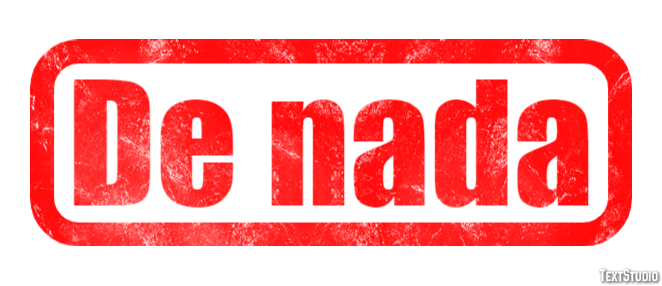 De nada Efecto de texto