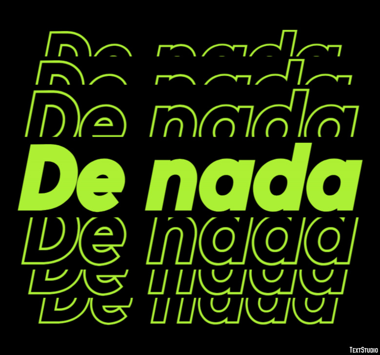 De nada Efecto de texto