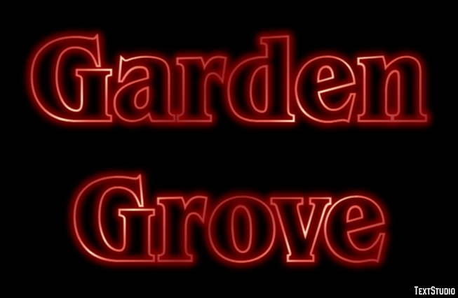 Garden Grove Effetto testo