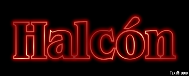 Halcón Effetto testo