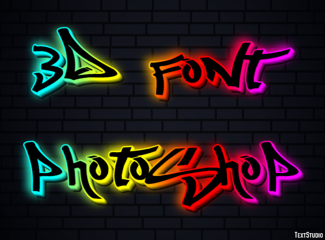 3d Font Photoshop Text effect
