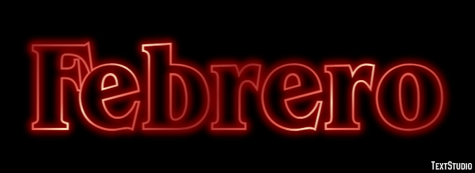 Febrero Efecto de Texto