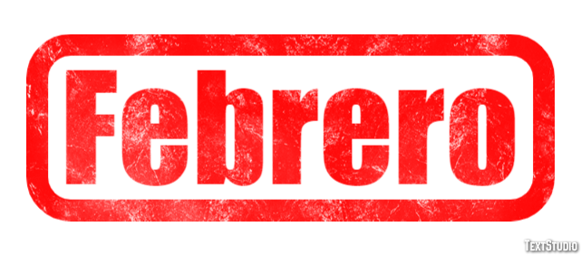 Febrero Efecto de Texto