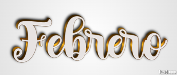 Febrero Efecto de Texto