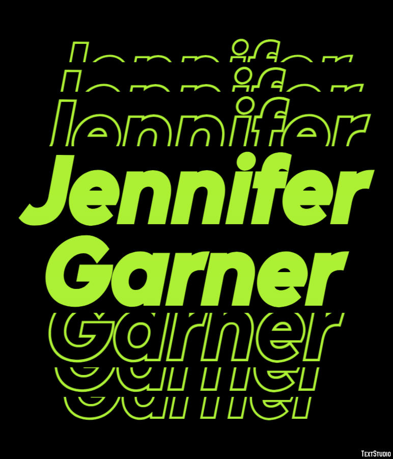 Jennifer Garner Efeito de texto