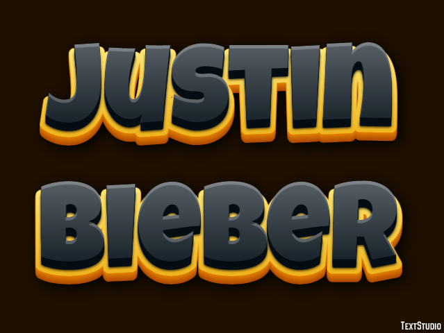 Justin Bieber Efecto de Texto