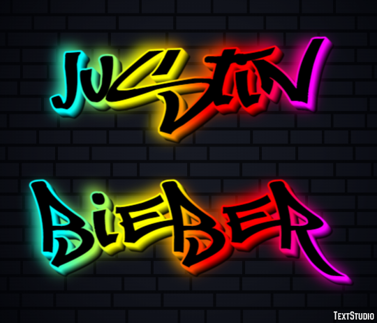 Justin Bieber テキスト効果
