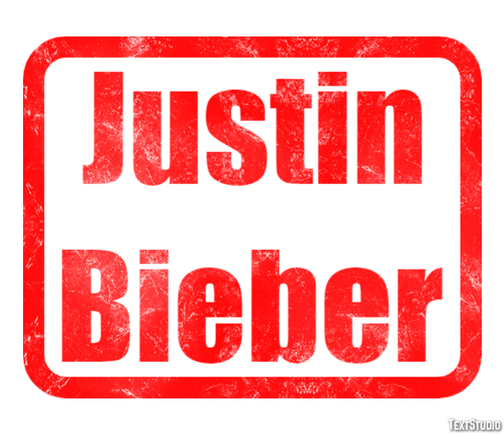 Justin Bieber Efeito de texto
